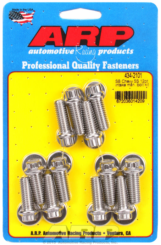 ARP Intake Manifold Bolt Kit, 12-Point Head S/S fits SB Chev (Not Vortec)