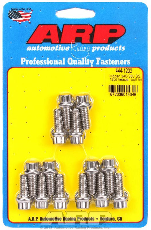 AR444-1202 - ARP HEADER BOLT KIT FOR SMALL BLOCK CHRYSLER 5/16" " X .75 S/S 12PT 