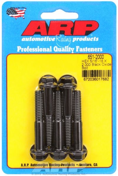 5-Pack Bolt Kit, Hex Head Black Oxide 5/16" UNC x 2.000" UHL With 3/8" Socket Head   