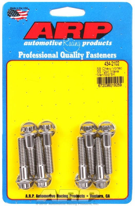 INTAKE MANIFOLD BOLT KIT, 12-POINT S/S FITS SB CHEV 305-350 VORTEC