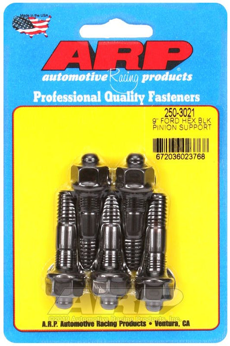 Pinion Support Stud Kit, Hex Nut Black Oxide, fits Ford 9" Pinion Support