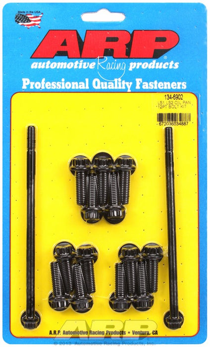 Oil Pan Bolt Set, 12-Point Black Oxide, fits GM LS Series