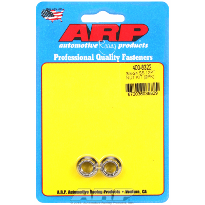 ARP 12-POINT NUT, POLISHED S/S 3/8" UNF THREAD (2 Pack)