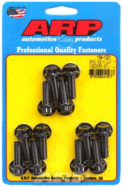 EXHAUST HEADRER BOLT KIT, 12-POINT BLACK OXIDE FITS GM LS SERIES