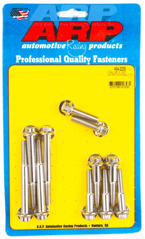 12-Point Stainless Steel Water Pump Bolt Kit Suit Ford 302-351C 