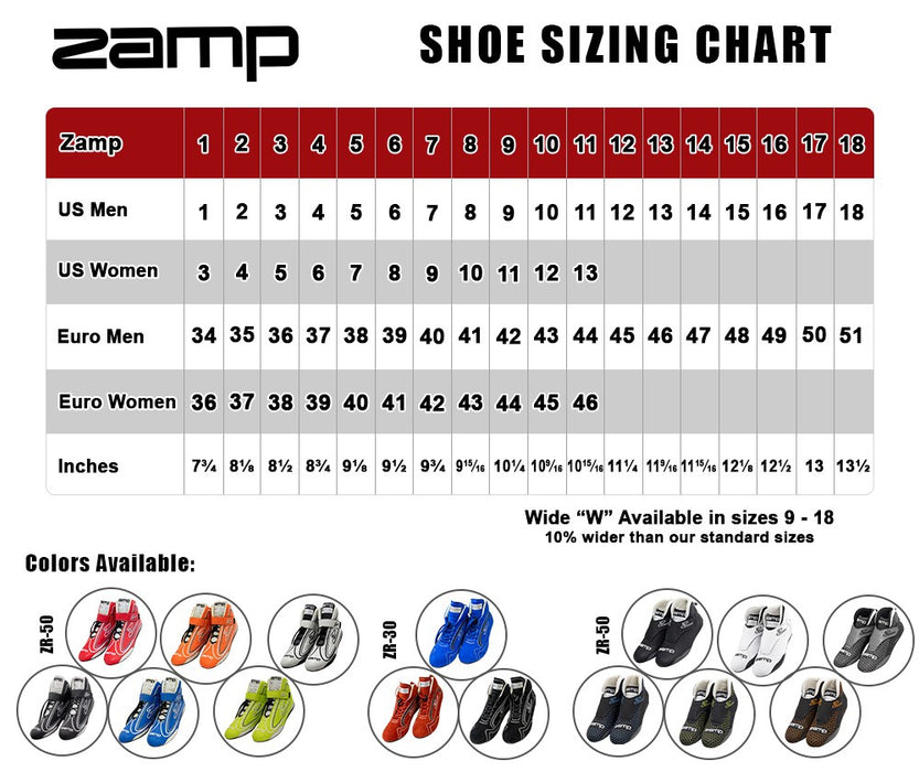 ZAMP ZR-30 SFI 3.3/5 RACE SHOE SIZE 12 BLACK