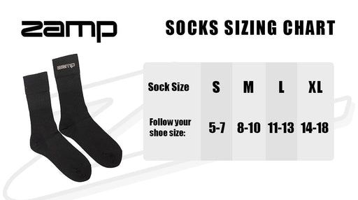 ZAMP SFI 3.3 SOCKS - BLACK LARGE           