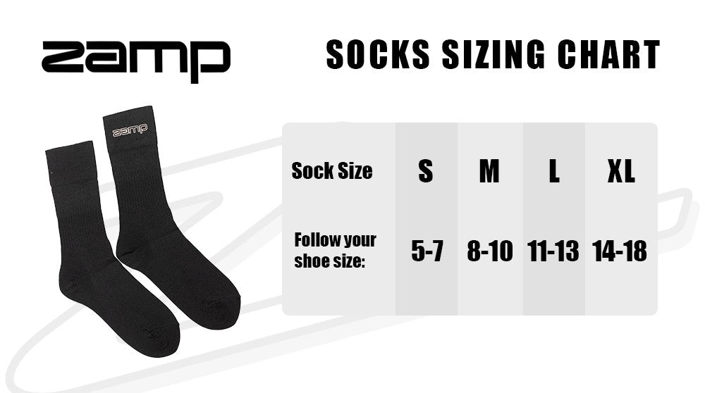 ZAMP SFI 3.3 SOCKS - BLACK MEDIUM           