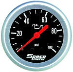 SPECO METER PERFORMANCE SERIES 2-5/8" MECHANICAL OIL PRESSURE GAUGE 0-100psi