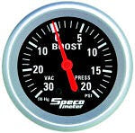 SPECO METER PERFORMANCE SERIES 2-5/8" MECHANICAL VACUUM / BOOST GAUGE 30"Hg / 20psi