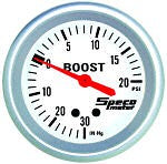 SPECO METER PRO SERIES 2-5/8" MECHANICAL VACUUM / BOOST GAUGE 30"Hg TO 20psi