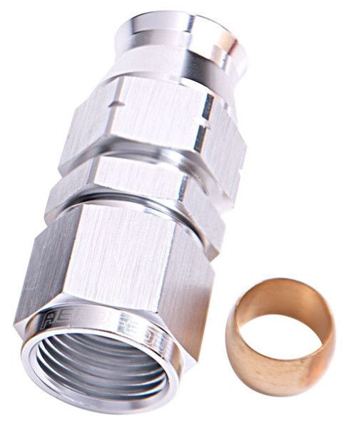 TUBE TO FEMALE AN ADAPTER 3/8" TO -6AN SILVER    