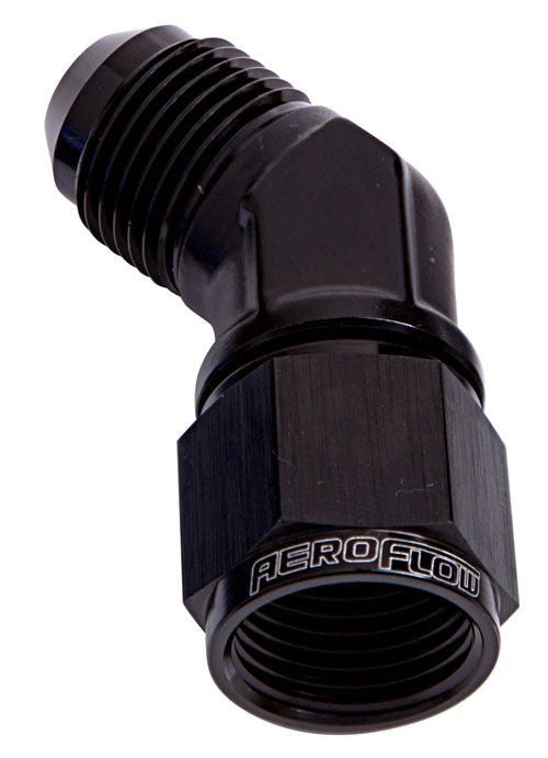 45 DEG FEMALE - MALE -4AN BLACK SWIVEL NUT   