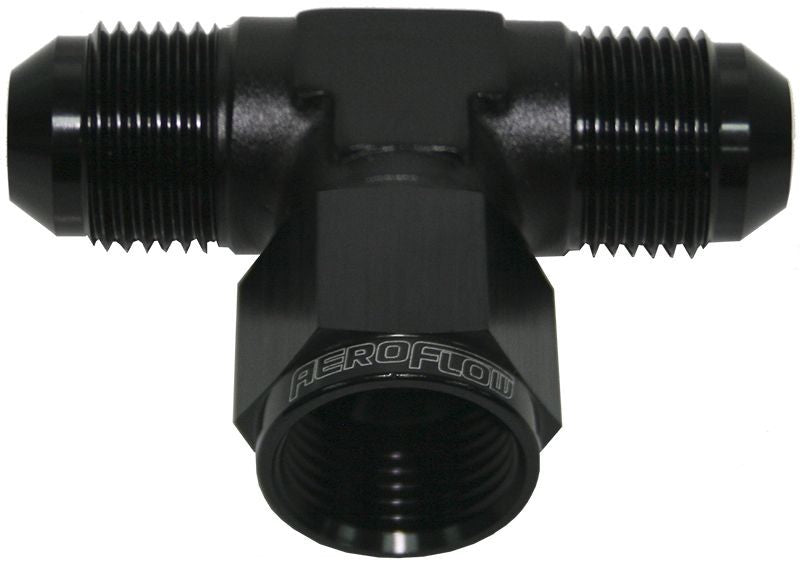 AN TEE -3AN FEMALE NUT BLACK SWIVEL NUT ON SIDE   
