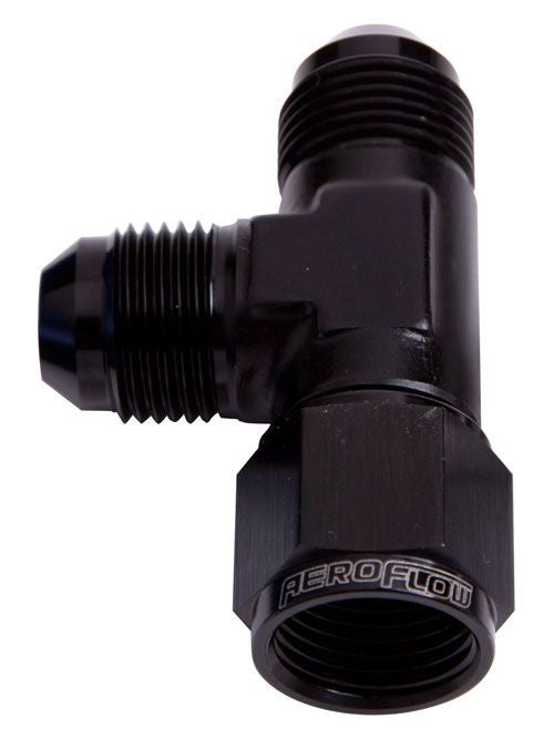 TEE -6AN FEMALE SWIVEL ON RUN BLACK SWIVEL NUT    
