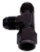 TEE -6AN FEMALE SWIVEL ON RUN BLACK SWIVEL NUT    