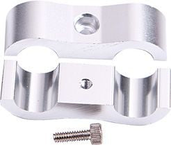 BILLET ALUMINIUM DUAL HOSE SEPARATOR  3/16" I.D (4.7mm) SILVER