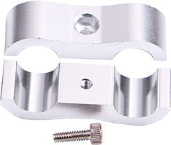 BILLET ALUMINIUM DUAL HOSE SEPARATOR - 1/4" I.D (6.4mm) SILVER