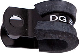 CUSHIONED P-CLAMPS 1/4" (6mm) I.D - BLACK 