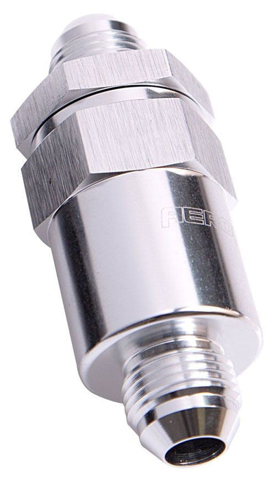 30 MICRON BILLET FUEL FILTER -6AN SILVER