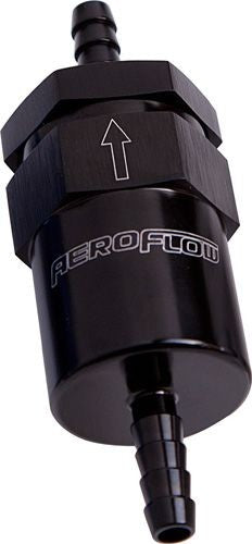 30 MICRON BILLET FUEL FILTER 3/8" BARB - BLACK