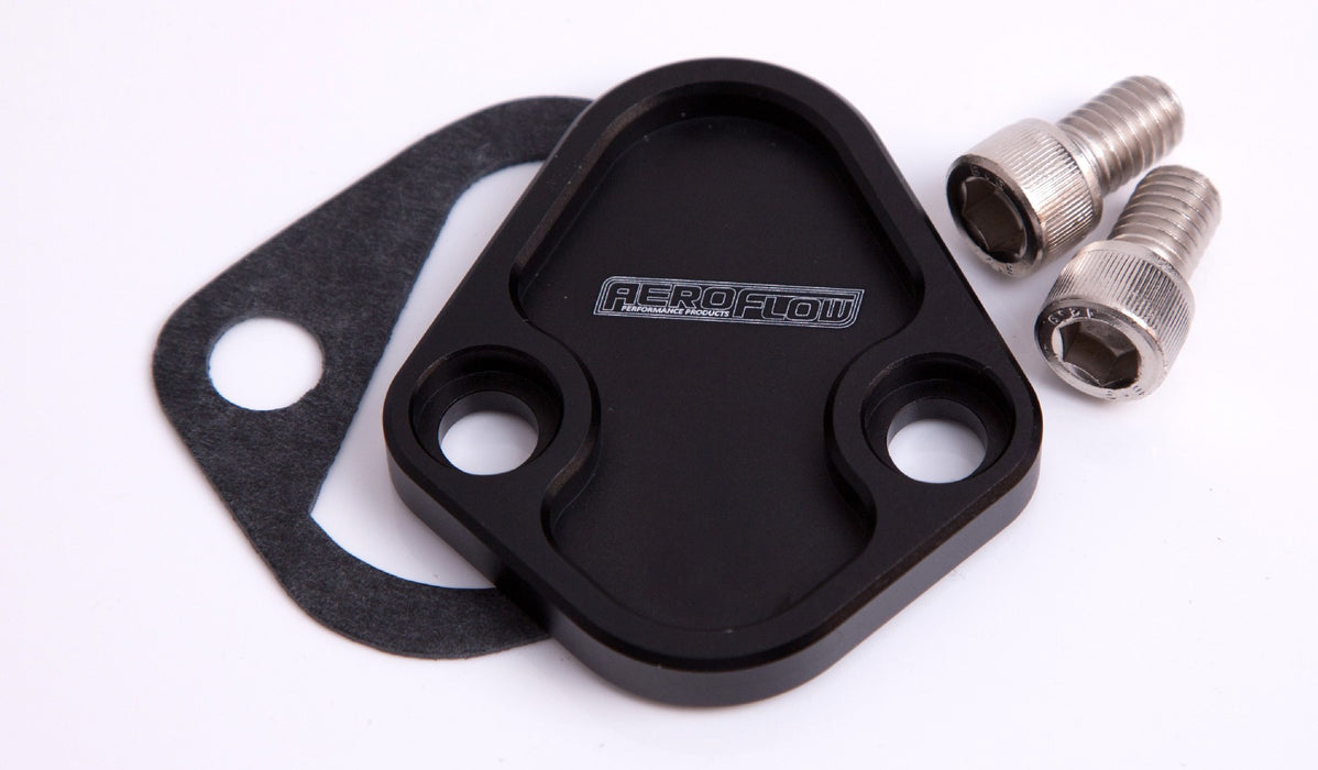 BILLET FUEL PUMP BLOCK OFF BLACK CHRY BBC SBF BBF