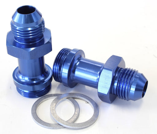 CARBURETOR ADAPTER - MALE 7/8" x 20 TO -8AN, BLUE