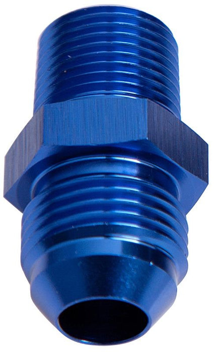 NPT to Straight Male Flare Adapter 1/8" to -3AN Blue