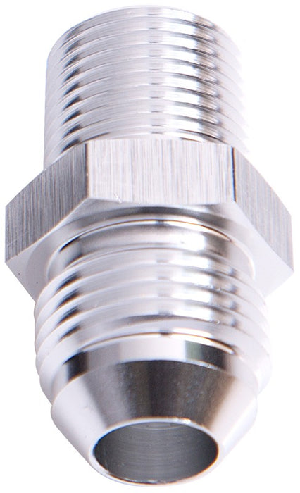 NPT TO STRAIGHT MALE FLARE ADAPTER 1/4" TO -8AN SILVER