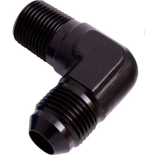 MALE 90 DEG 1/2 NPT TO -12AN BLACK MALE NPT TO AN 90 DEG   