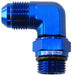 90° ORB SWIVEL TO MALE FLARE ADAPTER -6 ORB TO -6AN BLUE  