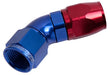 550 SERIES CUTTER ONE-PIECE FULL FLOW SWIVEL 45° HOSE END -6AN BLUE/RED