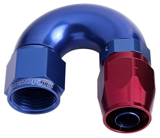 550 SERIES CUTTER ONE-PIECE FULL FLOW SWIVEL 180° HOSE END -6AN BLUE/RED