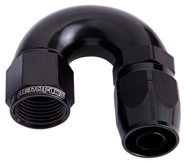 550 SERIES CUTTER ONE-PIECE FULL FLOW SWIVEL 180° HOSE END -6AN BLACK