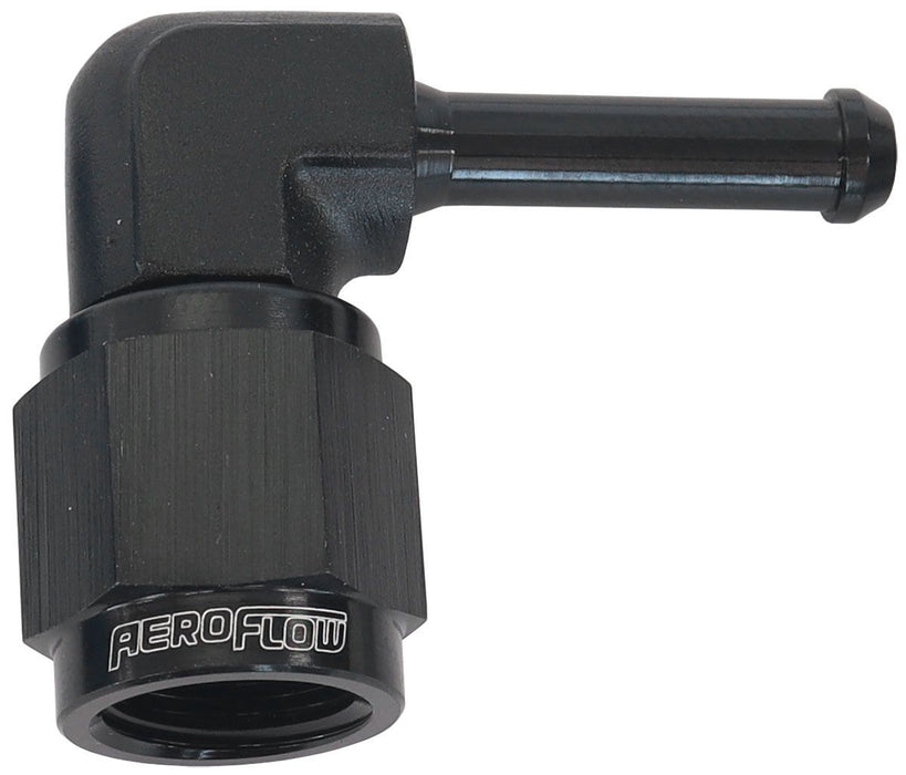 90° HOSE BARB 3/8" TO -6AN - BLACK