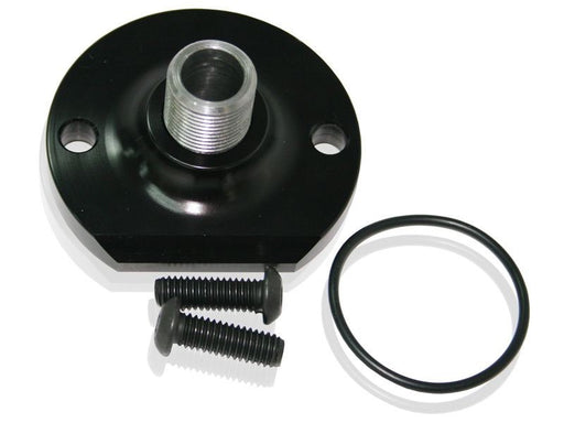 BILLET OIL BYPASS ELIMINATOR MOUNT - BLACK  - SUIT SB CHEV