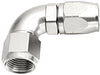 550 SERIES CUTTER ONE-PIECE FULL FLOW SWIVEL 90° HOSE END -6AN SILVER