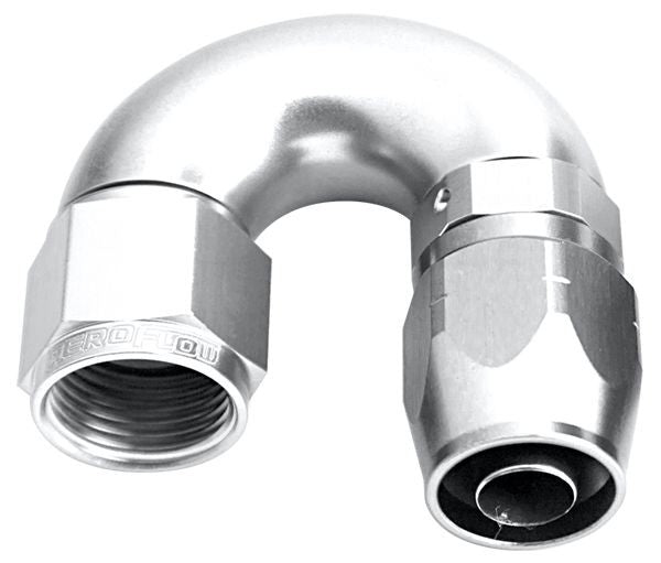 550 SERIES CUTTER ONE-PIECE FULL FLOW SWIVEL 180° HOSE END -6AN SILVER