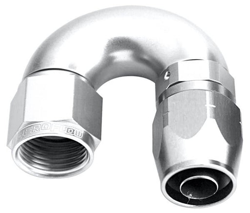 550 SERIES CUTTER ONE-PIECE FULL FLOW SWIVEL 180° HOSE END -8AN SILVER