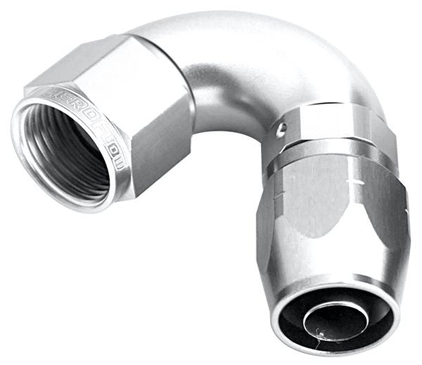 550 SERIES CUTTER ONE-PIECE FULL FLOW SWIVEL 120° HOSE END -6AN SILVER