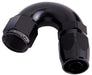 550 SERIES CUTTER ONE-PIECE FULL FLOW SWIVEL 150° HOSE END SUITS 100 & 450 SERIES HOSE -6AN BLACK