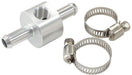 Inline 5/16" Barb Adapter with 1/8" Port, Silver Finish    