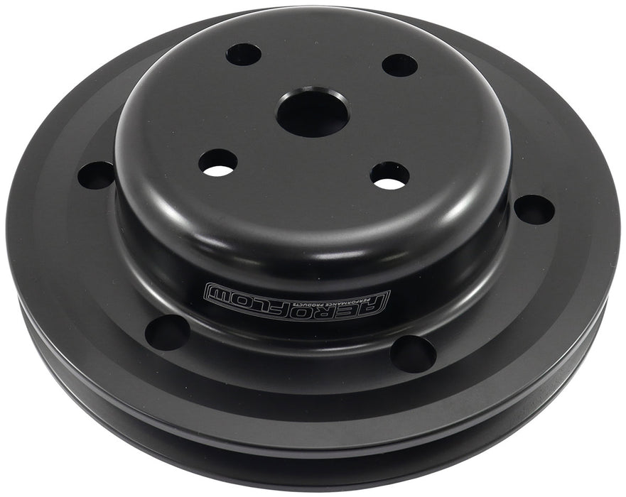 BILLET WATER PUMP PULLEY, SINGLE V GROOVE, SUIT HOLDEN 253-308 - BLACK