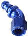 510 SERIES FULL FLOW TIGHT RADIUS PUSH LOCK 45° HOSE END -12AN BLUE      