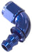 510 SERIES FULL FLOW TIGHT RADIUS PUSH LOCK 90° HOSE END -6AN BLUE      