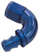 510 SERIES FULL FLOW TIGHT RADIUS PUSH LOCK 120° HOSE END -6AN BLUE    