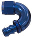 510 SERIES FULL FLOW TIGHT RADIUS PUSH LOCK 150° HOSE END -6AN BLUE   