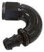 510 SERIES FULL FLOW TIGHT RADIUS PUSH LOCK 150° HOSE END -6AN BLACK    