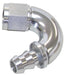 510 SERIES FULL FLOW TIGHT RADIUS PUSH LOCK 150° HOSE END -6AN SILVER  