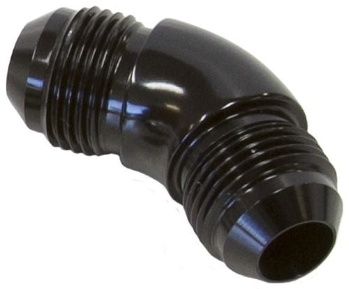 -8AN 45 DEG MALE FLARE UNION BLACK FULL FLOW NO RESTRICTION  